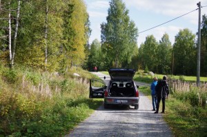 Skogsområde där skogskojan funnits