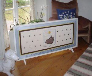 Eldskärm med Svinhuvuds vapen