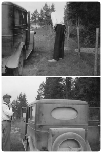 Henning nyss uppstigen och Hugo gör morgontoalett 