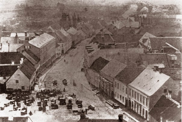 Stortorget och Stora Södergatan i Lund 1880-talet