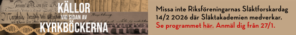 Riksföreningarnas Släktforskardagen 14 februari 2026